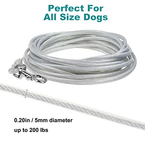 Dog Tie Out Cable 32 ft Length 550 lbs Break Strength Galvanized