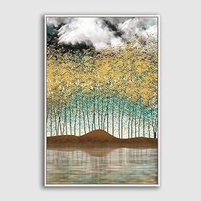 Framed Canvas Home Artwork Decoration Abstract Scenery Canvas Wall Art for Living Room, Bedroom - 16x24 inches