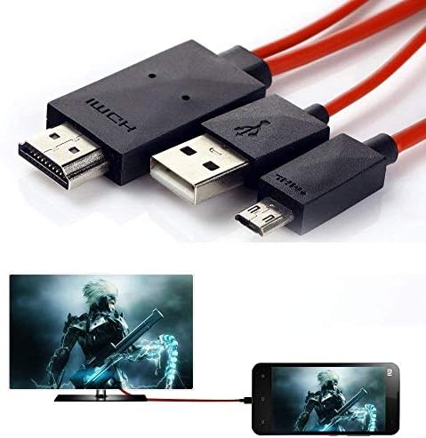 HYPY Phone to Tv Cable, 6.5 Feet Micro USB to HDMI Cable MHL to HDMI 1080P HDTV Adapter Cable Cord for Samsung Galaxy S5/S4/S3/Note 3 Galaxy Tab 3 8.0, Tab 3 10.1, Tab Pro, Galaxy Note 8, Note Pro 1