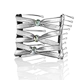 HairZing Boho Artisan Glass Wide Eyelet, Perfect for Easy Ponytails, UpDos and Twists, Silver, Medium