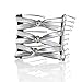 HairZing Boho Artisan Glass Wide Eyelet, Perfect for Easy Ponytails, UpDos and Twists, Silver, Medium