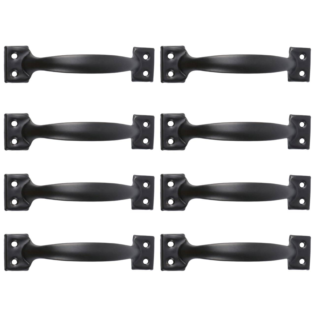 DOITOOL 6 Inch Black Metal Door Handle Pack of 8 Vintage Style Bow Cabinet Pulls for Kitchen Cupboard Drawer Hardware Rustic External D Handles for Home Improvement