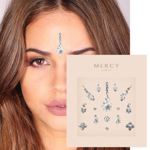 Floral Silver Bindi Multipack // Mercy London // Indian Bindis Bollywood Face Gems Jewels