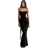 Women's Elegant 2 Piece Dress with Scarf Boned Corset Tube Tops with Ruched Maxi Skirt for Party Evening