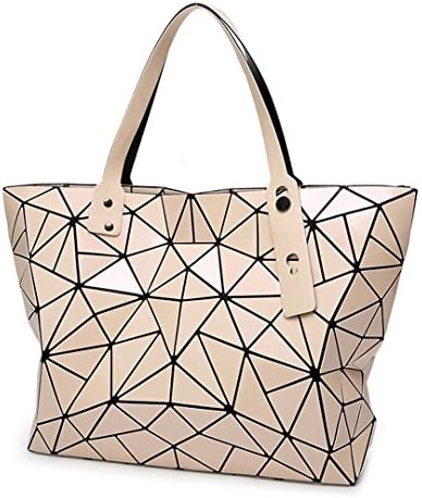 Matte Women Baobao Bag Geometry Sequins Mirror Plain Folding Shoulder Bags Handbag Casual Tote Bao Bao Bucket Bolsa Female Style 1 Pink