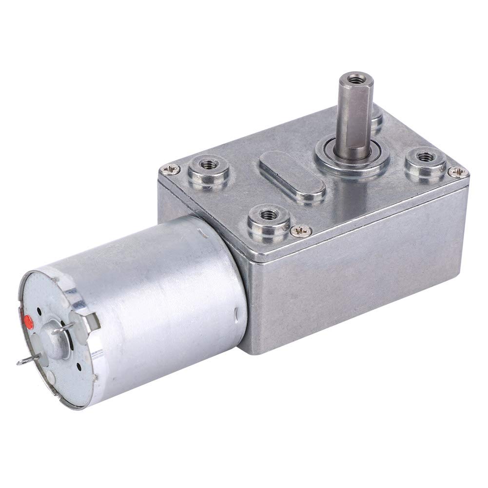 DC 6V gear motor 30RPM with 6mm shaft, high speed worm reducer motor for range hood, smart equipment, model boats, mini DC motor for automation and DIY projects