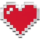 Pinsanity Retro 8-Bit Pixel Heart Enamel Lapel Pin