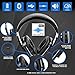 Active Noise Cancelling Bluetooth Headphones Wireless Canceling Microphone Low Bass Response APTX Hi-Fi Audio Over Ear Protein Ear Pads Foldable Hard Case Travel Work Computer TV Sports Steel Black