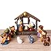 Unomor Shinning Nativity Scene Set for Kids Christmas Decorations, Set Stable with Moveable Figures, Mary Joseph Wisemans Sheep Donkey Camel, Resin, 12 Pieces