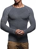 Leif Nelson Men's Knit Pullover LN20729; Size L, Anthracite