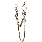 Andelaisi Boho Heart Tassel Chain Earrings Black Enamel Heart Studs Earrings Silver Cuban Chain Drop Earrings Long Thick Curb Chain Tassel Earrings Jewelry for Women