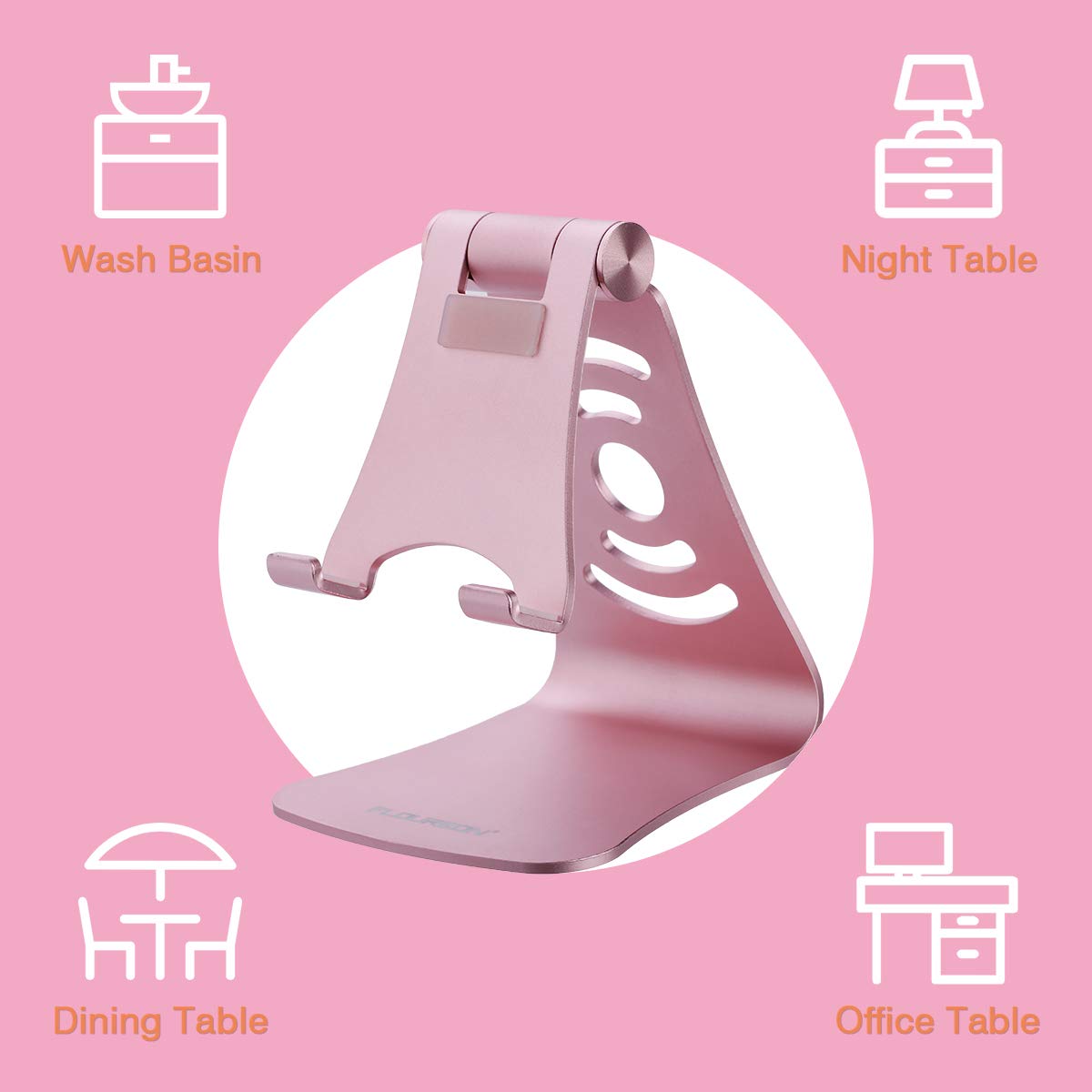 FLOUREON Handy Ständer Smartphone Halterung Handyhalter Tablet Stand für iPhone iPad Samsung Huawei Kindle und alle andere Tableten Handys Rosa Gold