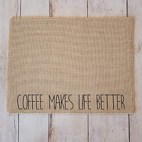 Coffee Maker Mat for your Coffee Machine, Burlap Coffee Bar Placemat