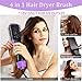 Hair Dryer Brush, ASOGO One Step Hair Dryer & Volumizer，4 In 1 Negative Ion Hot Air Brush for Drying & Straightening & Curling, Salon Ceramic Electric Rotating Blow Dryer Brush(Purple 110V US outlet)
