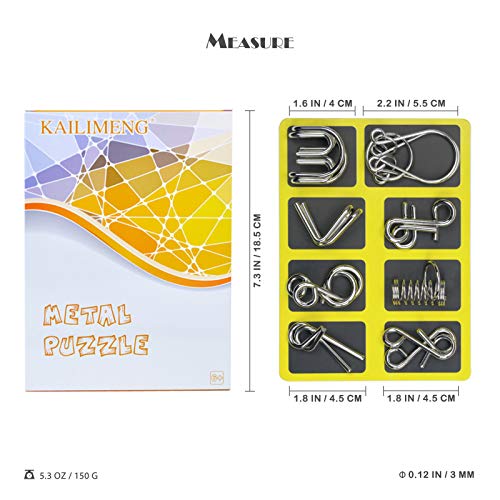Rompecabezas De Metal IQ - 8 Piezas, Juegos De Ingenio (Aleación Antioxido)