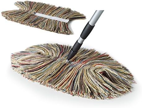 Sladust - 100% Wool Dry Mop &amp; Replacement Head 3-pieces to Include (1) Big Wooly Dry Mop (1) Replacement Head (1) Metal Telescoping Handle Extends 34 to 59 by Sladust