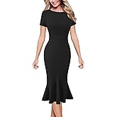 VFSHOW Womens Elegant Vintage Cocktail Party Mermaid Bodycon Midi Mid-Calf Dress