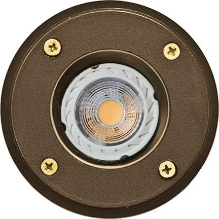 DABMAR LIGHTING LV301-LED3-BZ-SLV Cast Aluminum LED In-Ground Well Light with PVC Sleeve, Bronze