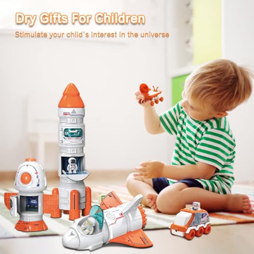 TERRIFI Space Shuttle Rocket Toy for Kids, 5-in-1 Spaceship with Lights, Sounds & Projection, Educational Space Adventure Toy, Ideal for Boys Ages 3-8