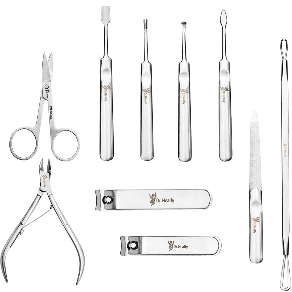 Manicure Set for Men – Pedicure Kit for Women – Manicure Kit stainless steel – Pedicure Tools with a leather case – Professional pedicure set – Mens Manicure Tools Black : Beauty