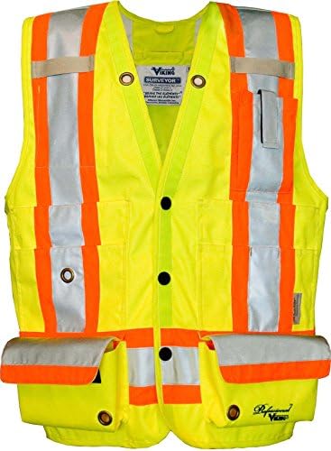 Professional 300D Trilobal Rip Stop Surveyor Safety Vest Color: Fluorescent Green, Size: Medium