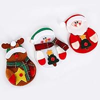 AYUQI Christmas Cutlery Suit Knifes Forks Bag Decorative Christmas Party Decoration Ornaments 3Pcs Santa Claus Snowman Ornaments