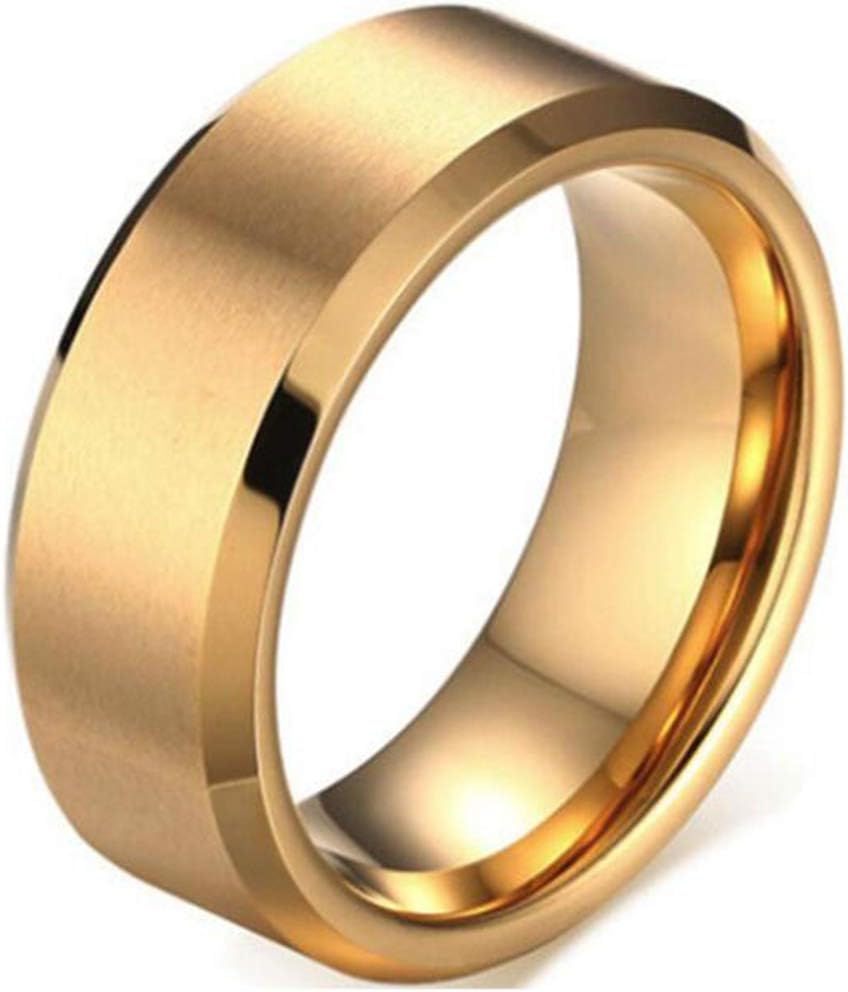 8mm Stainless Matte Brushed Classical Simple Plain Wedding Band Ring