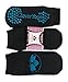 Yoga Socks - Non Slip Grip Cotton Barre Socks for Sports Exercise Pilates Barre - Unisex Women and Men (3 pairs)