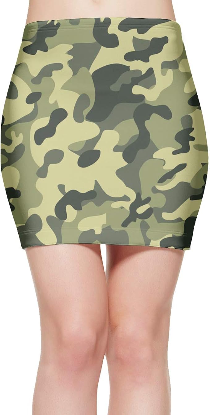camouflage midi skirt