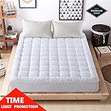 Mattress Pad Cover Down Alternative Mattress Topper Hotel Luxury Collection 300 Thread 100% Cotton (Queen)