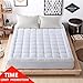 Luxury mattress Collection 100% Cotton 300 Thread Mattress Pad Cover Down Hotel Use Alternative Pillowtop Mattress Topper(Queen,Printing）