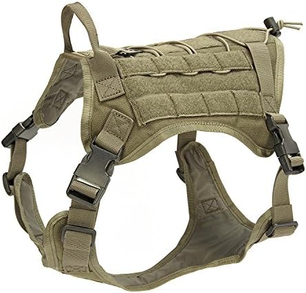 Companet Tactical Dog Vest, Dog Harness for Large Dogs No Pull, Durable Dog Tactical Harness for Outdoor Hiking(L)
