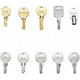 10PCS Utility and Equipment Maintenance Key Set &ndash; FEO-K1, 2642, E114, 84-16120, CAT74, A126, CH501, CH751, CH545, G391, Compatible with RV Compartments, Tool Boxes, Cabinets, with 2 Key Rings