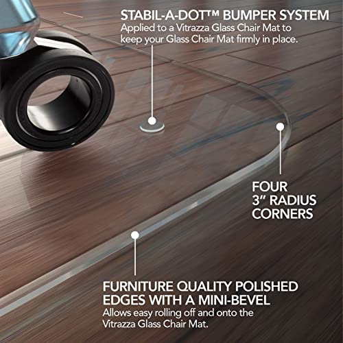Vitrazza Glass Office Chair Mat Square 48" x 48" Chiaro Std Clear