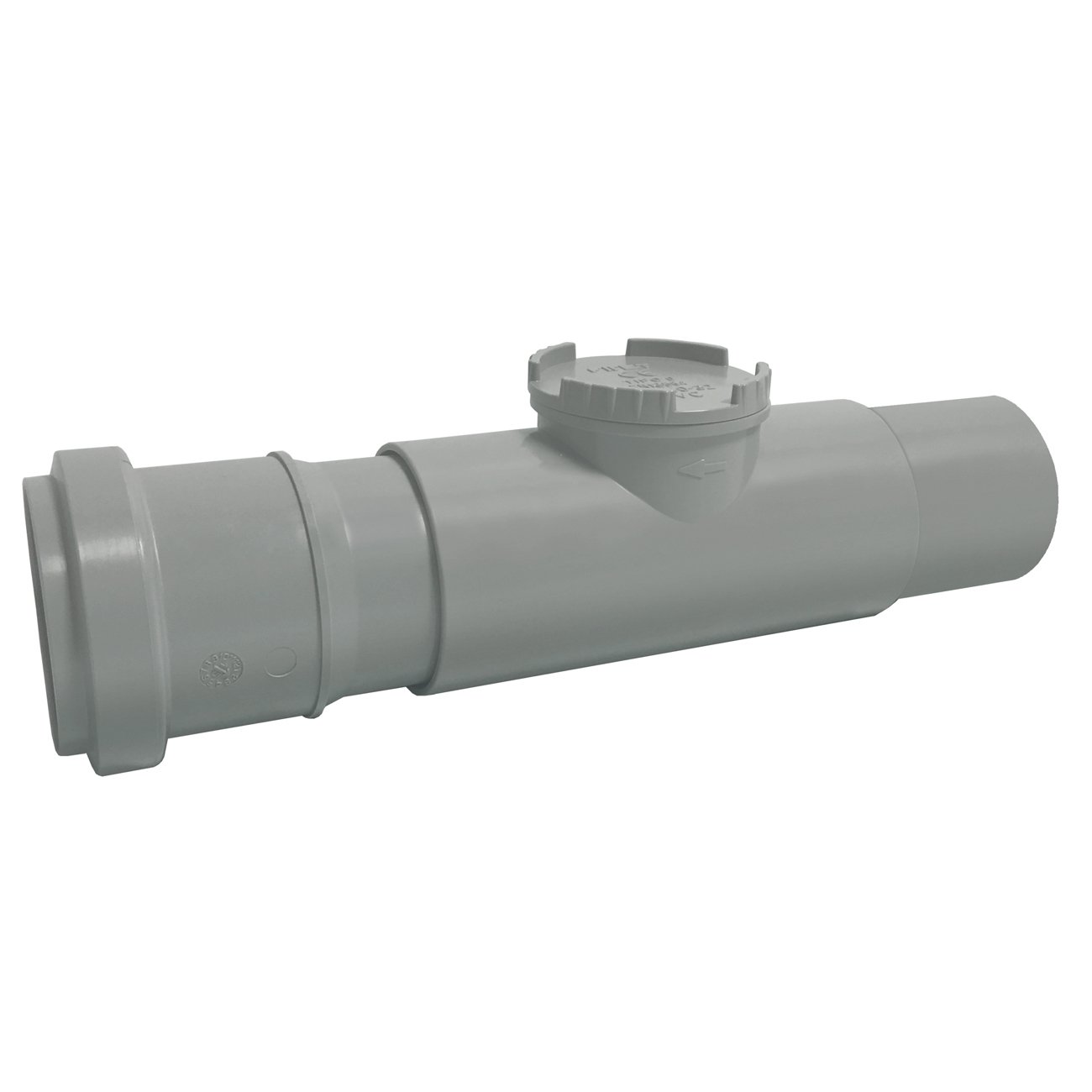 First Plast nro50g Backflow Valve in PVC with O-Ring, Grey, Diameter 50 mm