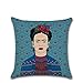 Joyi Pack of 4 Frida Kahlo Self-Portrait Cotton Linen Throw Pillow Case Car Cushion Cover