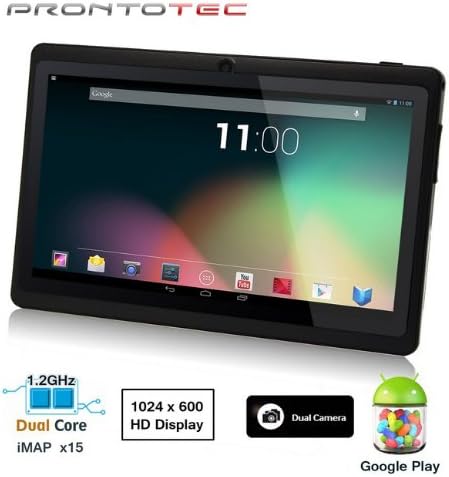 Prontotec 7 Dual Core Y88 Google Android 4 2 2 Tablet Pc Dual Camera Hd 1024x600 Google Play Pre Load Hdmi 3d Game Supported Enhanced Version Of A13 By Prontotec Black Amazon Co Uk Computers Accessories