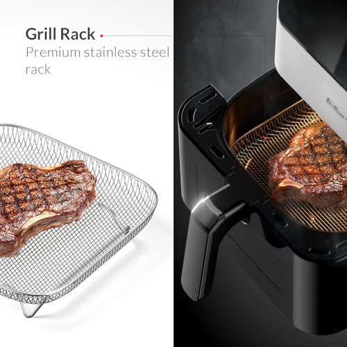 Feller Germany Air Fryer 1600 W, Large 5.5L Cap., Xcyclone-Tech, 4x Non-Stick Ceramic Coating,10 Cooking Functions, Touch Panel, Cool-Touch+Interior Lightning, AFR550, 2Y Guarantee-UAE Version (White)