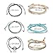BOMAIL 14-16 Pieces Wave Bracelet Braided Rope Bracelet Set Handmade Adjustable Friendship Bohemian Bracelet Handcrafted Jewelry for Women