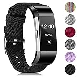 Humenn Bands Compatible with Fitbit Charge 2, Breathable Woven Fabric Quick Replacement Wristband Straps, Women Men