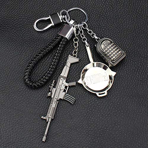 Bonaweite PUBG Scar-L Level 3 Backpack Frying Pan Models Key Chain Alloy Exquisite Accessories Souvenir Gifts for Fans Children PLAYERUNKNOWN'S BATTLEGROUNDS