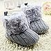 Voberry Baby Premium Soft Sole Anti-Slip Warm Winter Infant Prewalker Toddler Button Snow Boots (12-18months(13CM), Gray)