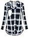 Cinery Women's Long Sleeve Nursing Tops Notch Neck Plaid Breastfeeding Clothes