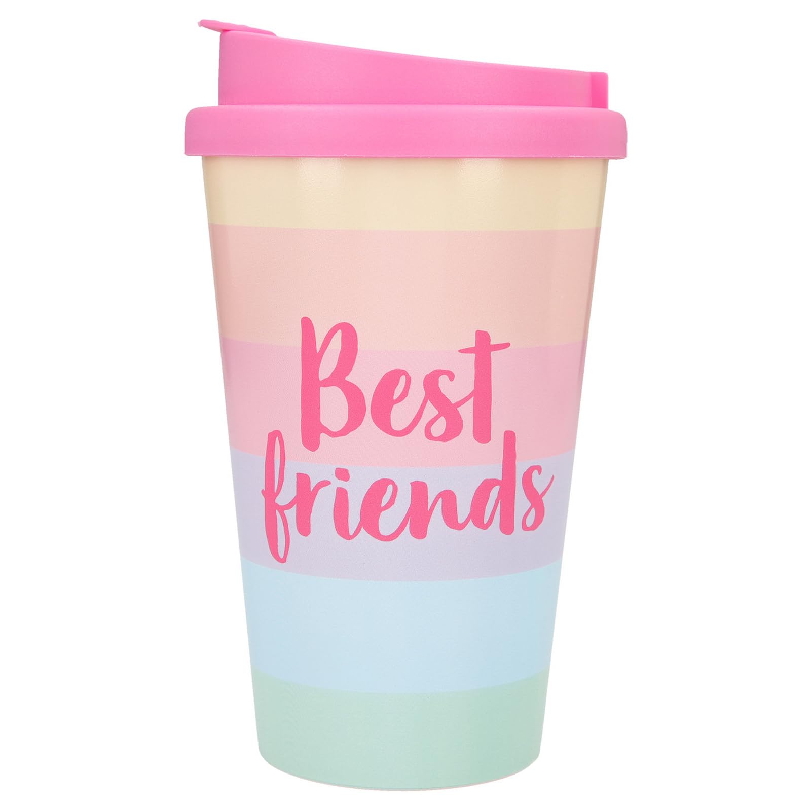 Depesche 2180.006 to-Go Plastic Cup with Saying, 350 ml, Best Friends, Multi-Coloured