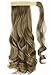 Wrap Around Synthetic Ponytail One Piece Heat Resistant Magic Paste Pony Tail Long Wavy Curly Soft Silky for Women Lady Girls 17'' / 17 inch (ash brown mix bleach blonde)