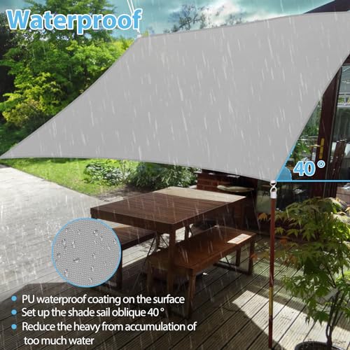 Voile d'ombrage Rectangulaire 4x5m Imperméable Protection UV 99% Toile Ombrage Dissipation Rapide de la Chaleur Résiste à des Forces de Traction élevées Voile d'ombrage pour Patio Jardin Extérieur