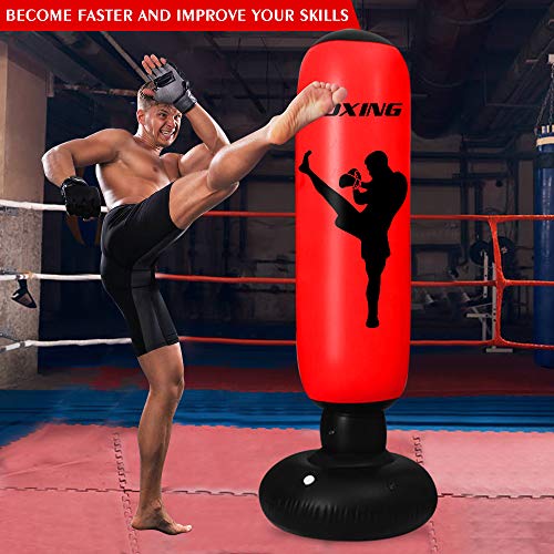 Inflatable Punching Bag for Kids and Adults, 63Inch Punching Bag
