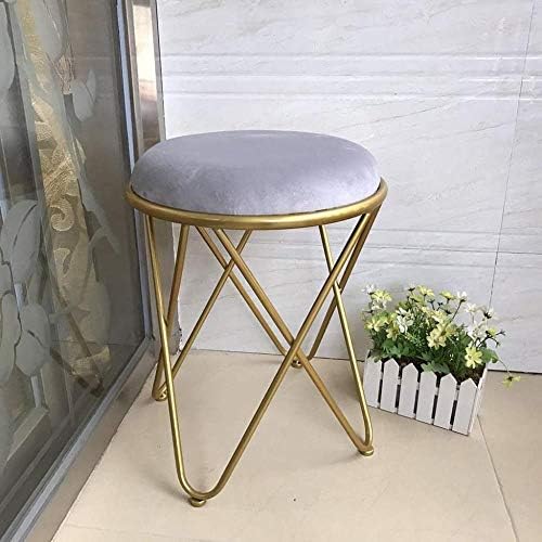 最新人気短納期 玄関ベンチ ベッドルームドレッシングテーブルスツール靴ベンチレストベンチsoafaスツールアイアンアートラウンドオスマン布張りの座席フットスツール現代のメイクアップチェア 37 腕時計 ペット用品 Light B0j3vk8g B0j3vk8g 46センチ