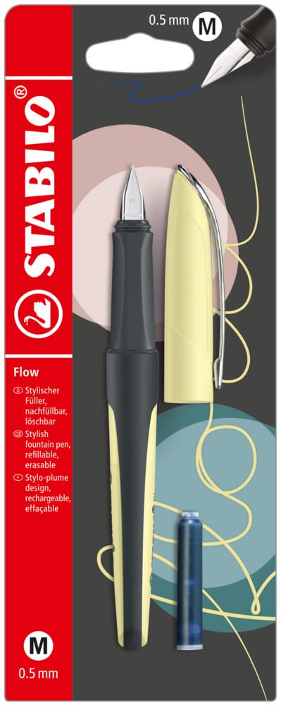 STABILO Fountain Pen Flow - MODERN OFFICE - Pastel Yellow