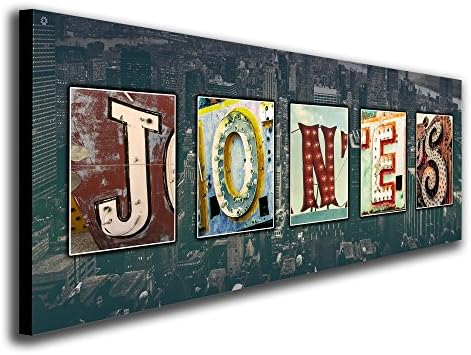Personalized Vintage, Neon, Urban, Architecture Signs Name Alphabet Art. (Block Mount - 6.5 x 18)